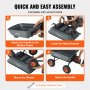 quick and easy assembly steps for VEVOR garden dump cart with included wrench tools.