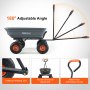 VEVOR garden dump cart with 180° adjustable handle, durable wheels, and enhanced welding joint.