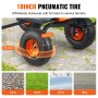 10-inch pneumatic tires of VEVOR dump cart for easy maneuvering on rock, grass, snow, and mud.