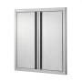 VEVOR BBQ Access Door, 610x610 mm Double Outdoor Kitchen Door, Stainless Steel Flush Mount Door, Wall Vertical Door with Recessed Handles , for BBQ Island, Grilling Station, Outside Cabinet