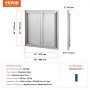 VEVOR bbq access door made of stainless steel, 26x24 inches, includes a cleaning cloth. specifications listed.