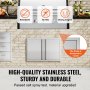 VEVOR BBQ Access Door, 710x482 mm Double Outdoor Kitchen Door, Stainless Steel Flush Mount Door, Wall Vertical Door with Recessed Handles , for BBQ Island, Grilling Station, Outside Cabinet