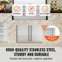 VEVOR BBQ Access Door, 774x532 mm Double Outdoor Kitchen Door, Stainless Steel Flush Mount Door, Wall Vertical Door with Recessed Handles , for BBQ Island, Grilling Station, Outside Cabinet