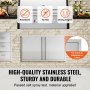 VEVOR BBQ Access Door, 914x534 mm Double Outdoor Kitchen Door, Stainless Steel Flush Mount Door, Wall Vertical Door with Recessed Handles , for BBQ Island, Grilling Station, Outside Cabinet