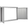VEVOR BBQ Access Door, 914x534 mm Double Outdoor Kitchen Door, Stainless Steel Flush Mount Door, Wall Vertical Door with Recessed Handles , for BBQ Island, Grilling Station, Outside Cabinet