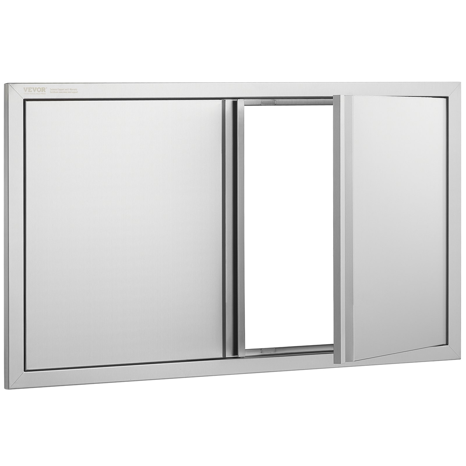 VEVOR BBQ Access Door, 914x534 mm Double Outdoor Kitchen Door, Stainless Steel Flush Mount Door, Wall Vertical Door with Recessed Handles , for BBQ Island, Grilling Station, Outside Cabinet