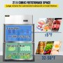 VEVOR Commercial Reach-in Refrigerator, 4 Doors Upright Beverage Cooler, 27.5 Cu.Ft Side by Side Freezer, Stainless Steel Merchandiser Refrigerators, Business Food Fridge for Snacks & Drinks, Silver