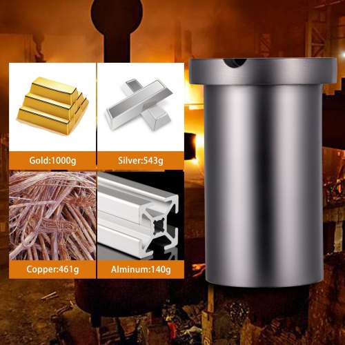 FEVERWORK 1-16kg Grafiet Oven Casting Foundry Crucible Smelting Tool -2kg