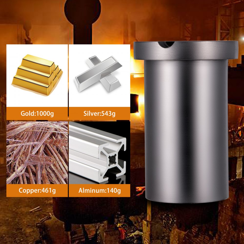 Vevor Grafietsmeltkroes Grafiet Crucible Smelten Van Edelmetalen 1 Kg Een Beker