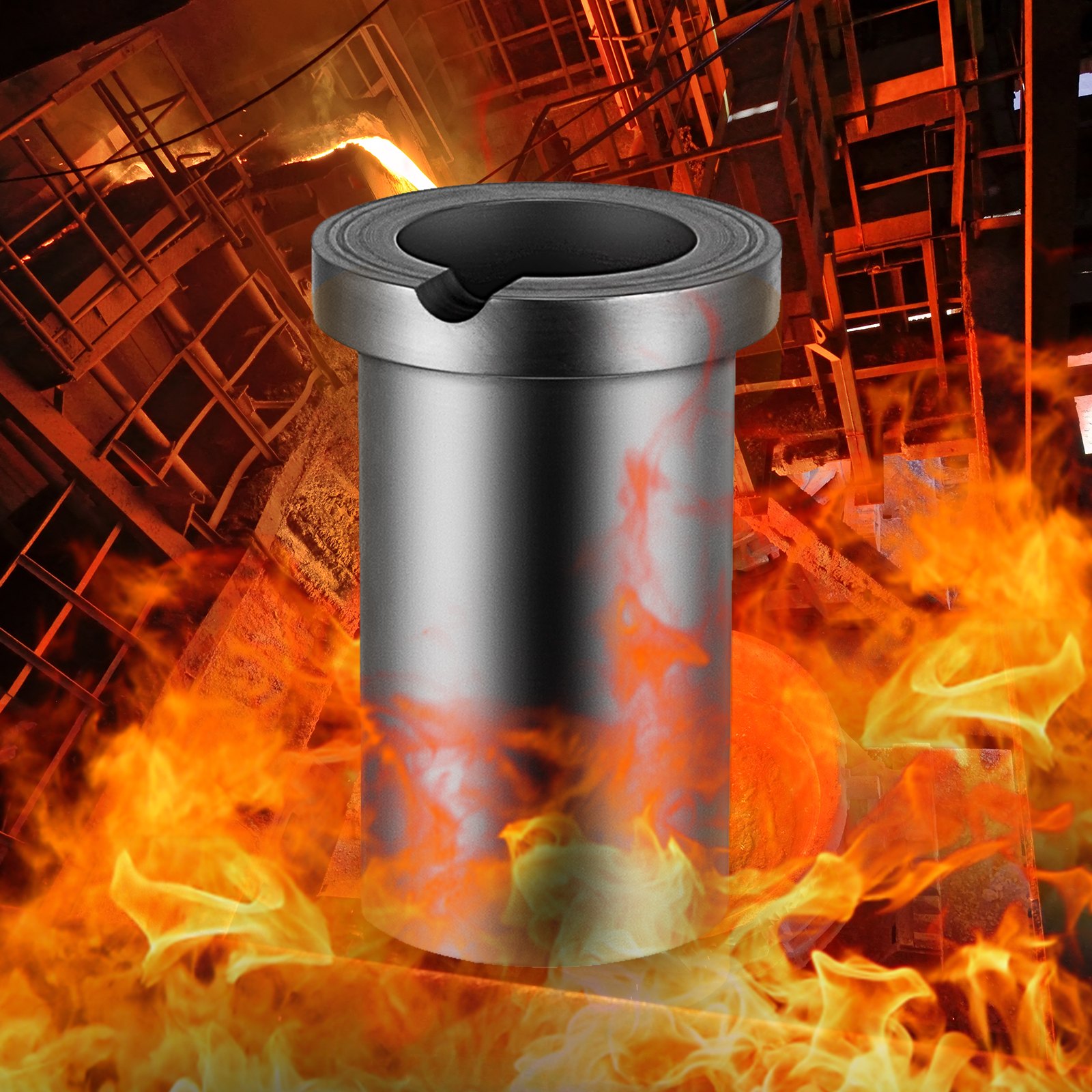 Vevor Grafietsmeltkroes Grafiet Crucible Smelten Van Edelmetalen 1 Kg Een Beker