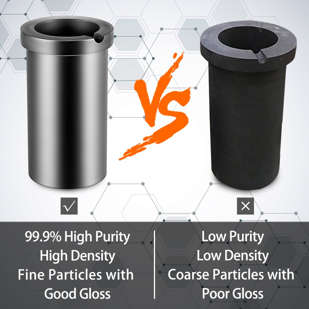 VEVOR High Purity Graphite Crucible, 2 kg Graphite Furnace, Single Ring Graphite Crucible for Melting Metal Gold Silver Copper Aluminum, Smelting Furnace Metal Graphite Jewelry Casting Tools