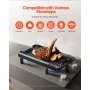 VEVOR Omkeerbare bakplaat, voorgekruide BBQ-pan van gietijzer, 185 x 342 mm