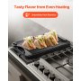 VEVOR Omkeerbare bakplaat, voorgekruide BBQ-pan van gietijzer, 185 x 342 mm