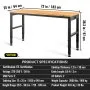 VEVOR in hoogte verstelbare werkbank 183x64x72-97cm met klemtafel, draagvermogen 900 kg, bruine opklapbare gereedschapsbank van koudgewalst staal, multifunctionele werktafel voor magazijn en kantoor