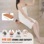 VEVOR Folding Teak Shower Seat, 20.1" x 13.2" Unfolded, Wall Mounted Fold Up Shower Bench with 440 lbs Load Capacity, Space Saving Home Care Fold Down Shower Chair, for Seniors Pregnant Women Children