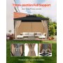VEVOR Gazebo Gordijn Buiten Privacy Scherm Gordijn 2840x2840x2040mm Khaki