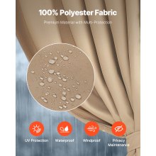VEVOR Patiogordijnen voor prieel 2830x3400x2035mm waterdicht kaki