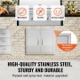 VEVOR BBQ Access Door, 660x609 mm Double Outdoor Kitchen Door, Stainless Steel Flush Mount Door, Wall Vertical Door with Handles, for BBQ Island, Grilling Station, Outside Cabinet