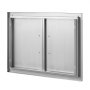 VEVOR BBQ Access Door, 711x482 mm Double Outdoor Kitchen Door, Stainless Steel Flush Mount Door, Wall Vertical Door with Handles, for BBQ Island, Grilling Station, Outside Cabinet