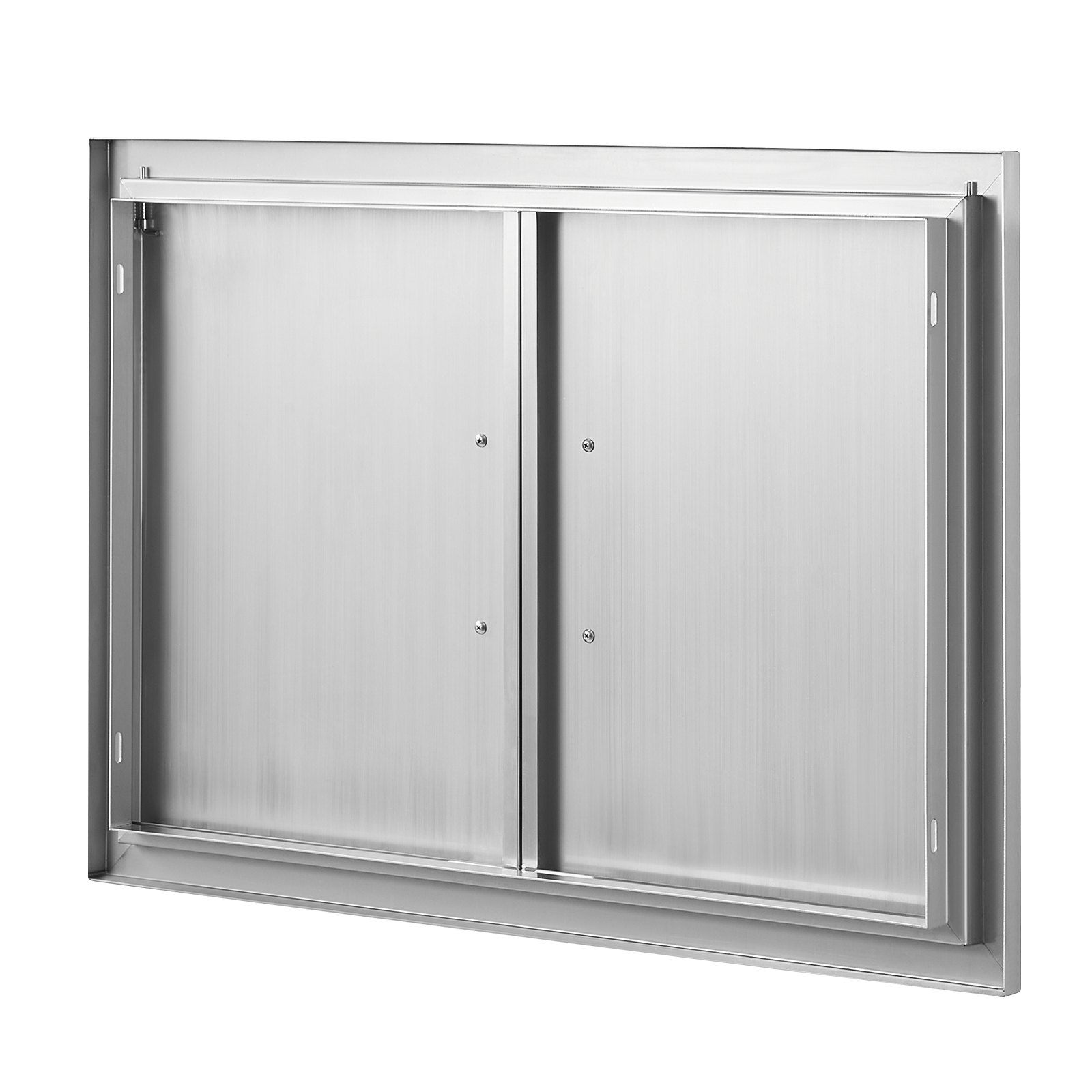 VEVOR Grilltoegangsdeur, 774 x 533 mm, dubbele buitenkeukendeur, vlak gemonteerde roestvrijstalen deur, verticale wanddeur met handgrepen, voor grill-eiland, grillstation, buitenkast