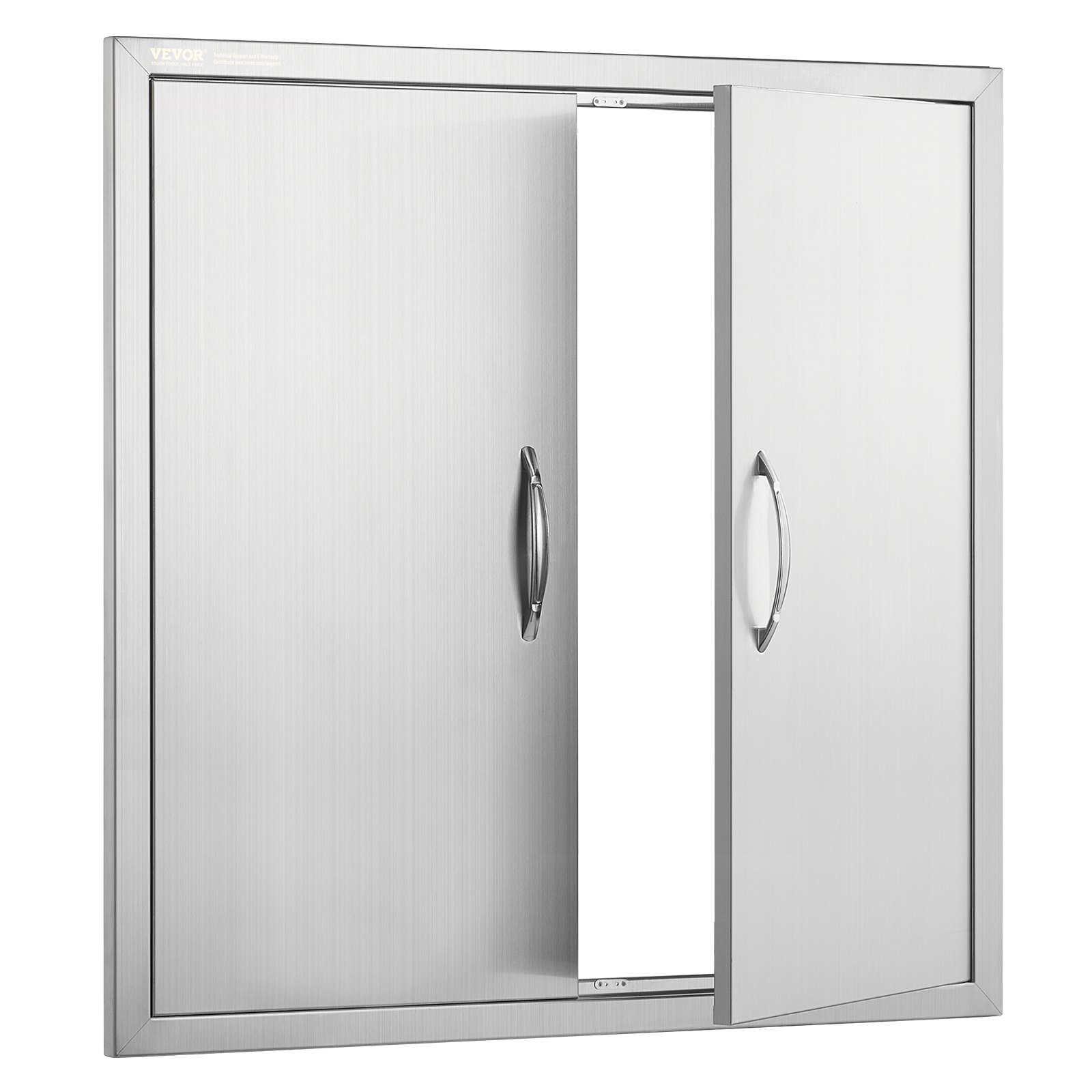 VEVOR BBQ Access Door, 790x790 mm Double Outdoor Kitchen Door, Stainless Steel Flush Mount Door, Wall Vertical Door with Handles, for BBQ Island, Grilling Station, Outside Cabinet