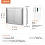 VEVOR Grilltoegangsdeur, 787 x 609 mm, dubbele buitenkeukendeur, vlak gemonteerde roestvrijstalen deur, dubbelwandige verticale deur met handgrepen en haken, voor grill-eiland, grillstation, buitenkast