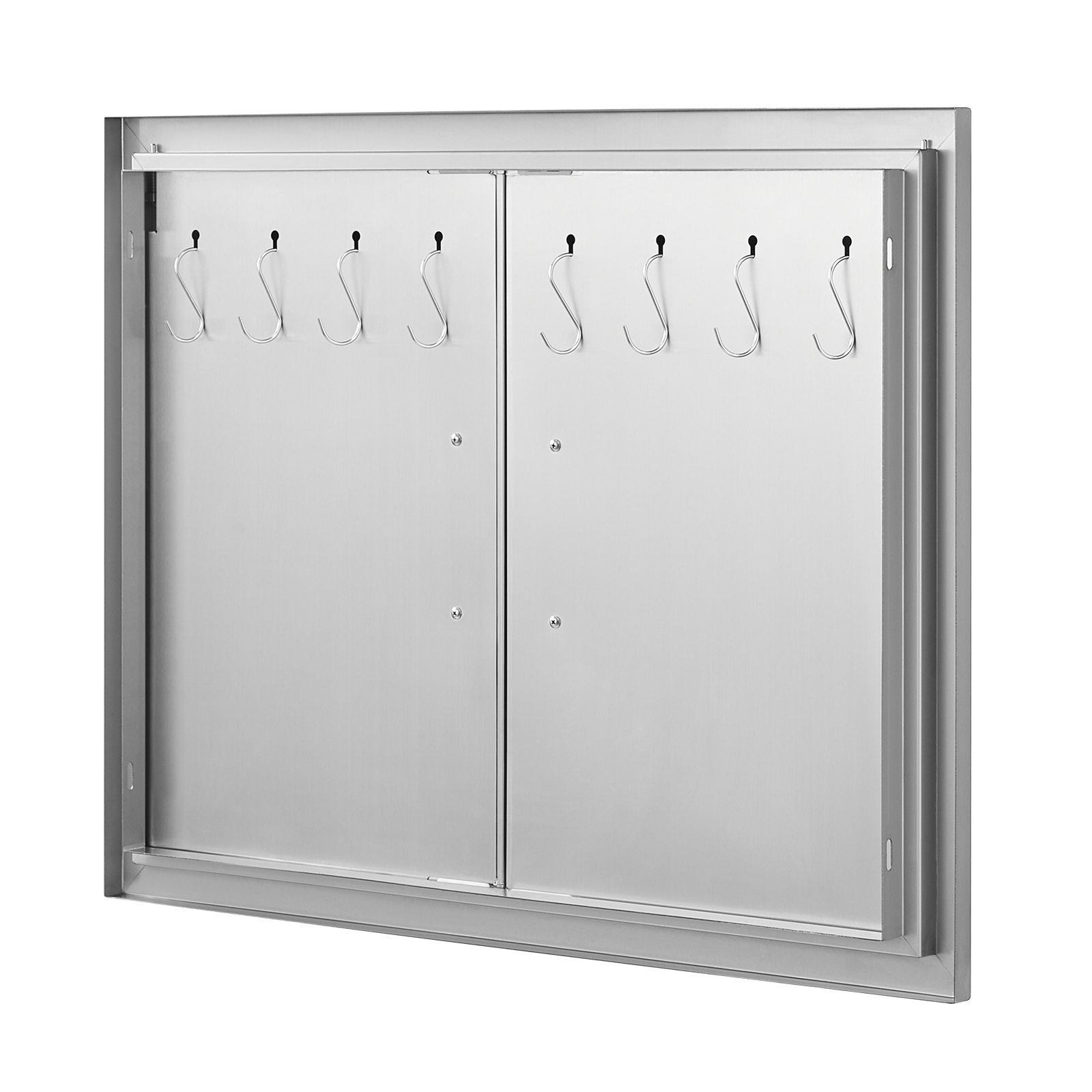 VEVOR BBQ Access Door, 787x609 mm Double Outdoor Kitchen Door, Stainless Steel Flush Mount Door, Double Wall Vertical Door with Handles and Hooks, for BBQ Island, Grilling Station, Outside Cabinet