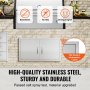 VEVOR BBQ Access Door, 863x482 mm Double Outdoor Kitchen Door, Stainless Steel Flush Mount Door, Wall Vertical Door with Handles, for BBQ Island, Grilling Station, Outside Cabinet