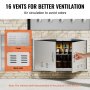 VEVOR Grilltoegangsdeur, 914 x 534 mm, dubbele buitenkeukendeur, vlak gemonteerde roestvrijstalen deur, verticale wanddeur met handgrepen en ventilatieopeningen, voor grill-eiland, grillstation, buitenkast