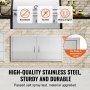 VEVOR Grill Access Door, 1067 x 534 mm, Double Outdoor Kitchen Door, Flush Mounted Stainless Steel Door, Vertical Wall Door with Handles, for Grill Island, Grill Station, Outdoor Cabinet