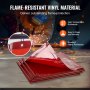 VEVOR 3-delig lasgordijn 1,8 x 1,8 m lasbeschermingsgordijn van vlamvertragend vinyl lasbeschermingswand met 12 zwenkwielen en een 6-traps UV-werende lasdeken lasbescherming rood