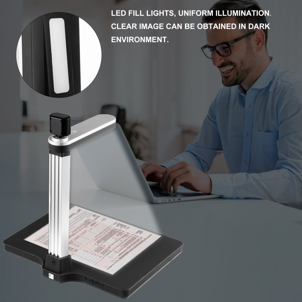 Vevor Boek Document Camera Portable Document Scanner Max. A4 Een Seconde Scannen