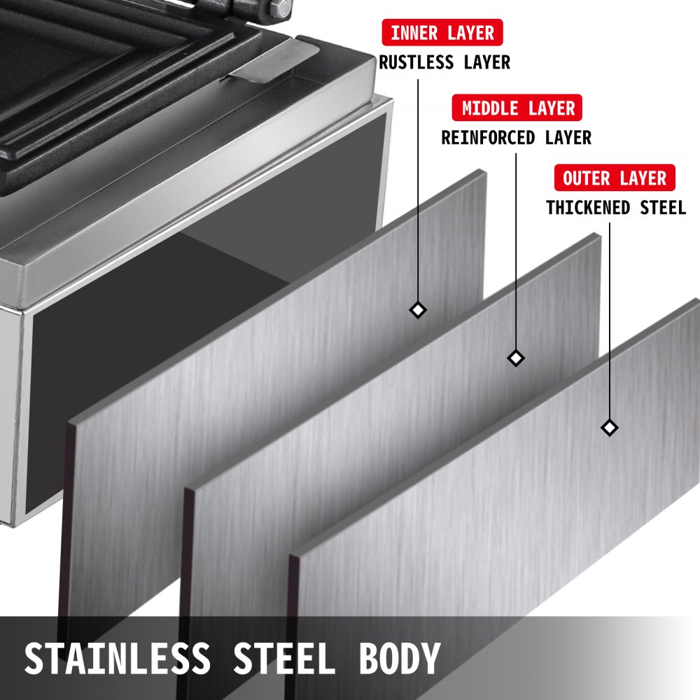 Vevor Contactgrill Ht-112, Tosti Ijzer Gril 1550 W, Commerciële Sandwichmachine