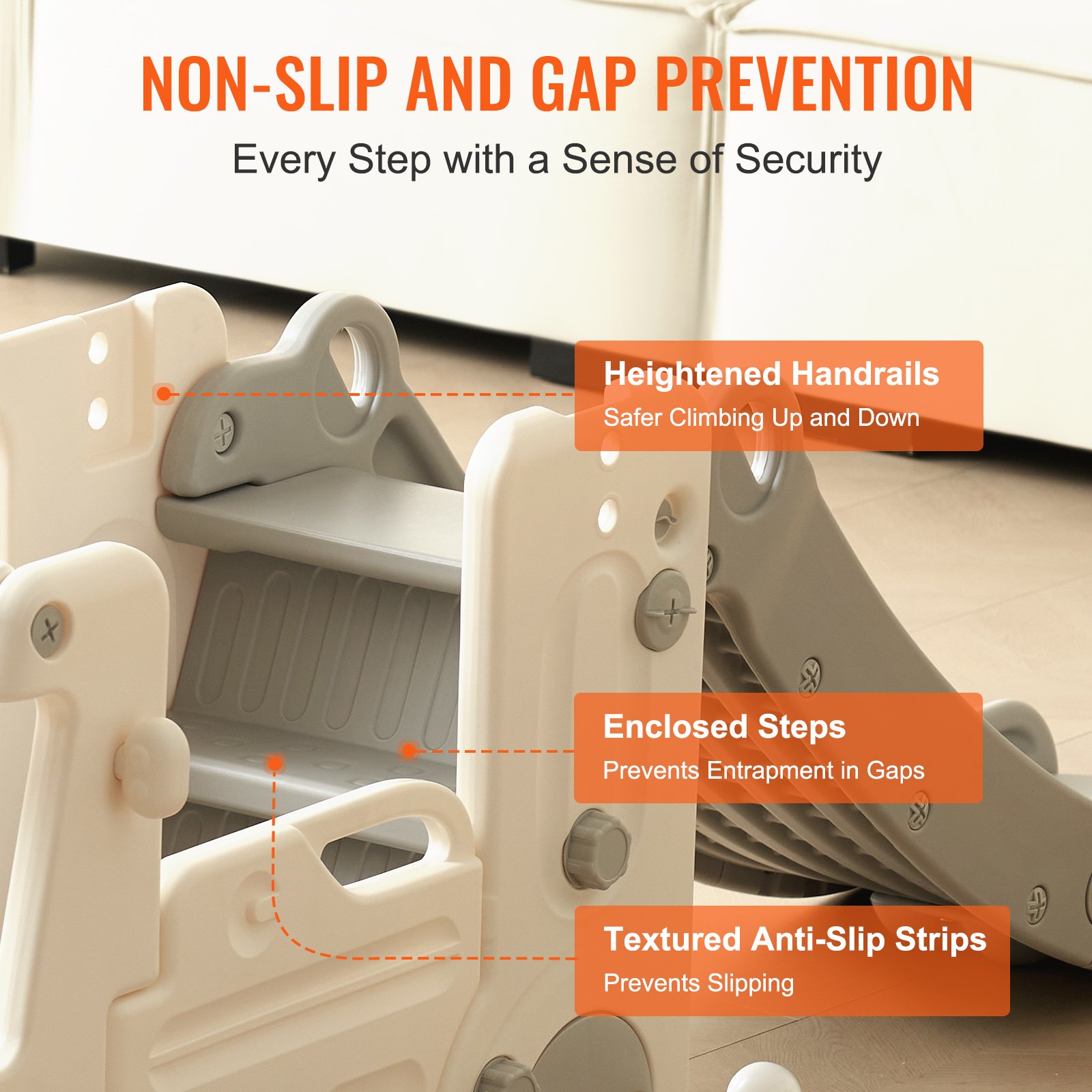 VEVOR Kinderglijbaan Fun-Slide Kinderglijbaan HDPE Tuinglijbaan Max. 50 kg Peuterglijbaan voor 1-12 jaar Babyglijbaan Speelgoed Binnen- en buitenglijbaan met glijbaanuitloop Wit 1960 x 540 x 615 mm