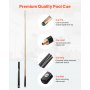 VEVOR Pool Cue, 57 inch Jointed Snooker Cue, Snooker Cues Stick with Extension Rod & 0.38 inch Leather Tip, 19 oz Pools Stick for Professional Pool Table, Bar, Home, Office, Includes Wooden Case