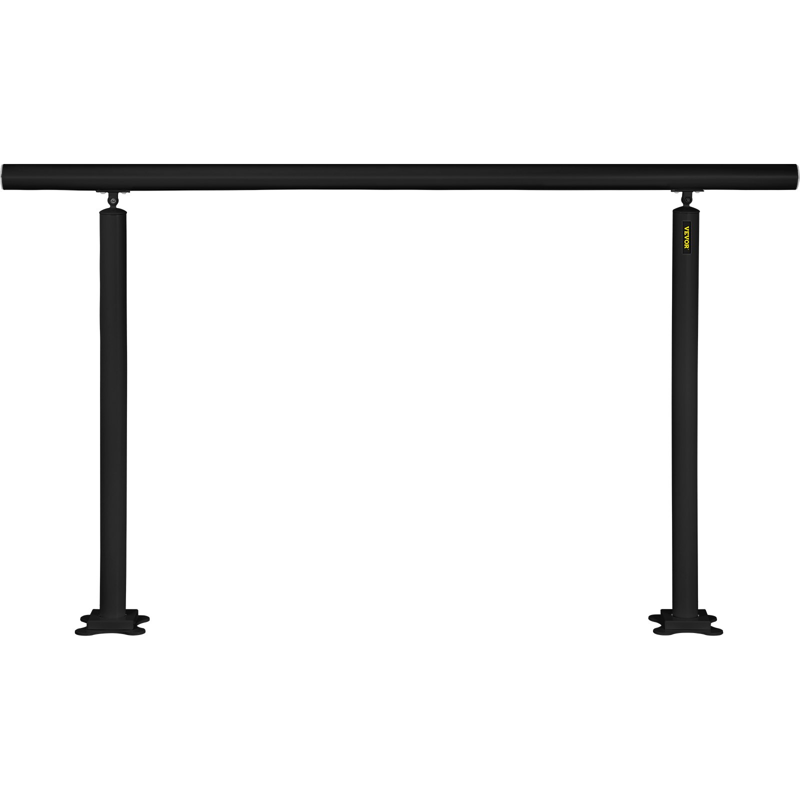 VEVOR Trapleuning Kit 0-5 Stappen Buiten Trapleuning 152,8 x 91 cm Pijp Trapleuning van Aluminium met Voorgeboorde Gaten en Alle Benodigde Expansiebouten, 70 kg Laadvermogen voor Huizen Tuinen Zwart