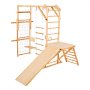 VEVOR Indoor Playground Jungle Gym, 8-in-1 Wooden Indoor Playground for Kids, 220LBS Montessori Climbing Toys Playset with Slide, Swing, Monkey Bar, Gym Rings, Wooden / Rope Ladder, Climbing Net & Bar