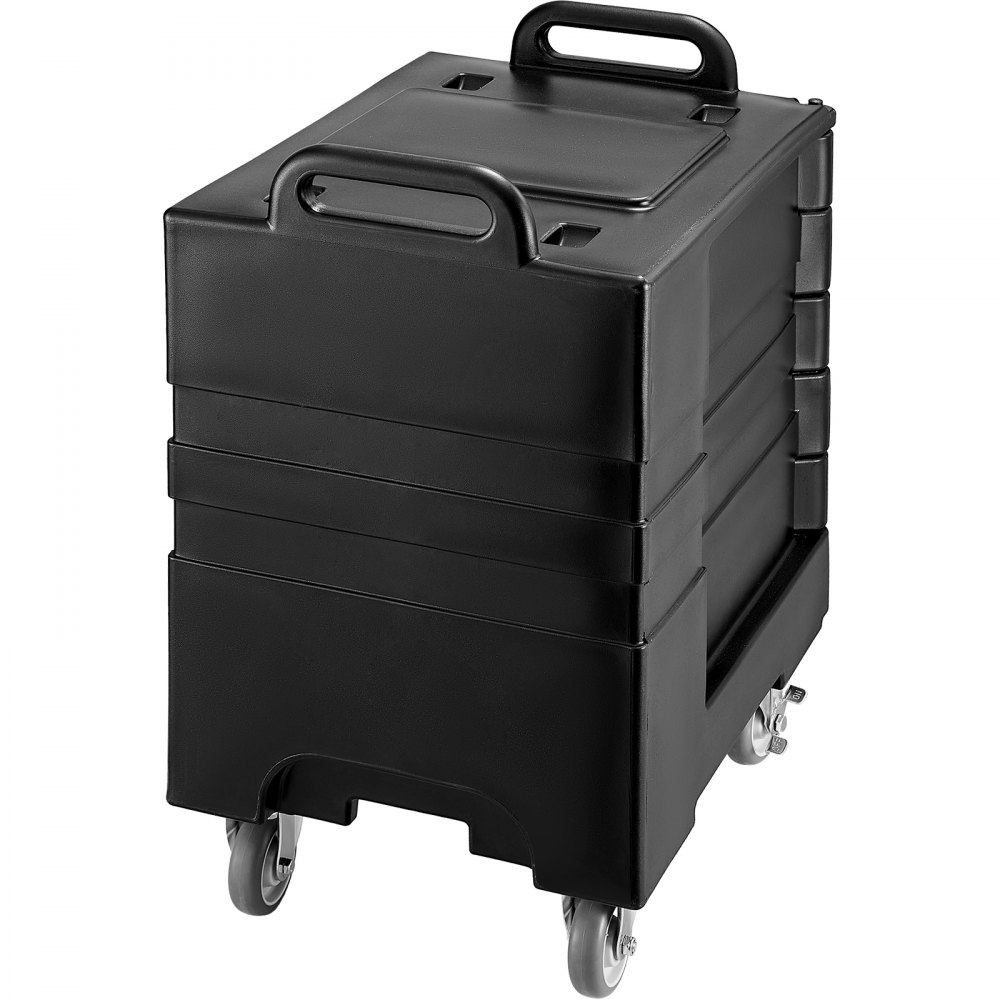 VEVOR Insulated Food Pan Carrier, 81 Qt Hot Box for Catering, Food Box Carrier with Double Buckles, Front Loading Food Warmer with Handles, Stackable End Loader with Wheels for Restaurant, Canteen