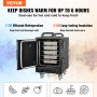 VEVOR Insulated Food Pan Carrier, 81 Qt Hot Box for Catering, Food Box Carrier with Double Buckles, Front Loading Food Warmer with Handles, Stackable End Loader with Wheels for Restaurant, Canteen