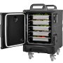 VEVOR Insulated Food Pan Carrier, 81 Qt Hot Box for Catering, Food Box Carrier with Double Buckles, Front Loading Food Warmer with Handles, Stackable End Loader with Wheels for Restaurant, Canteen