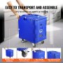 VEVOR Insulated Food Pan Carrier Front Load Catering Box w/ Wheels 82 Qt Blue