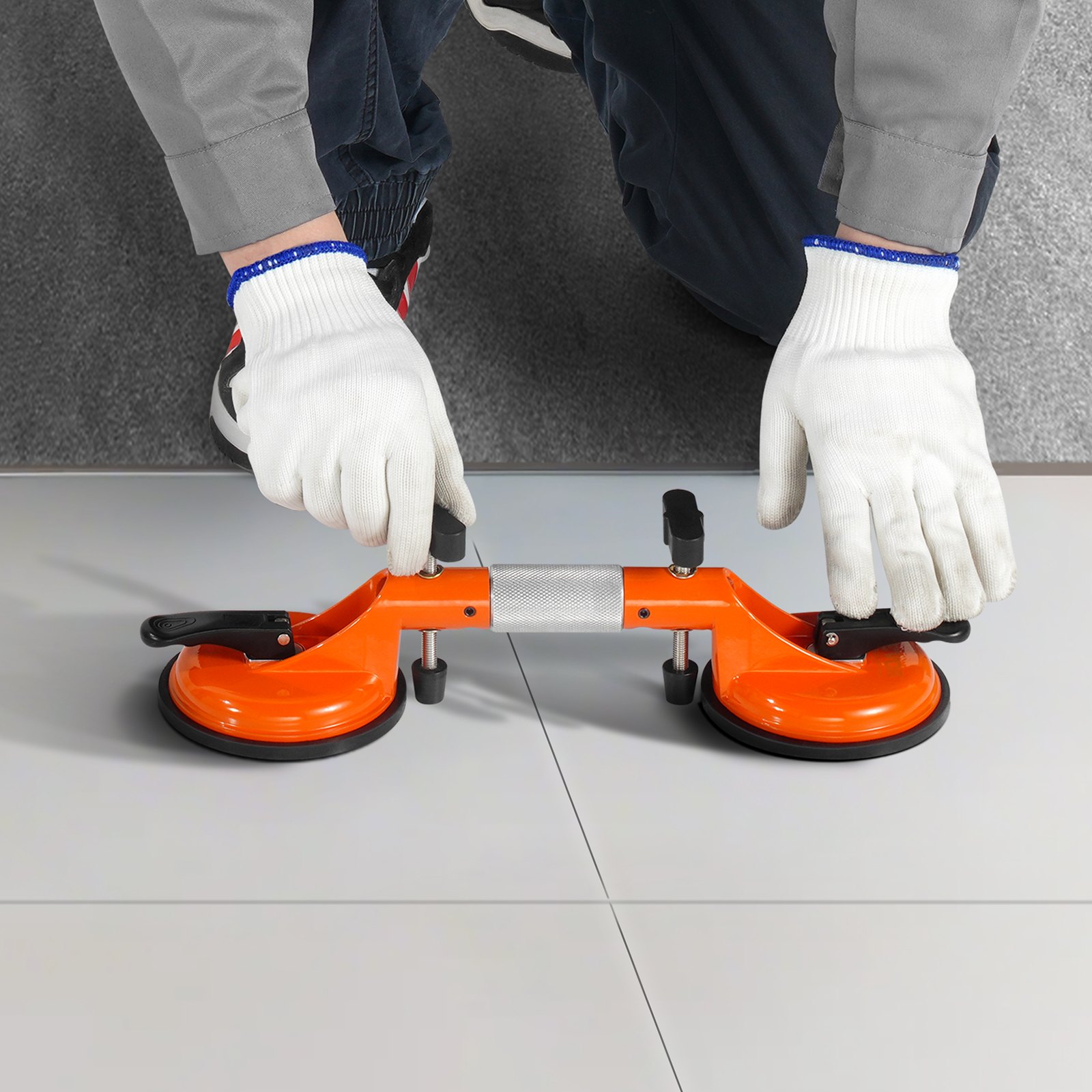 VEVOR Naadloze Naadzetter 2-Pack Graniet Naadverbinder met 125 mm Vacuüm Zuignappen, voor het Verbinden en Egaliseren van Naden, 180° Verstelbaar, Ideaal voor Tegels, Stenen, Marmeren Platen