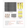 VEVOR E-Track Tie-Down Rail Kit, 6 Pack 1.5 m E Track Rails, 26 Pcs Includes 2 Ratchet Straps & 6 O-Rings & 6 Tie-Offs with D-Ring & 12 End Caps, Fit for Garages Vans Trailers Motorcycles