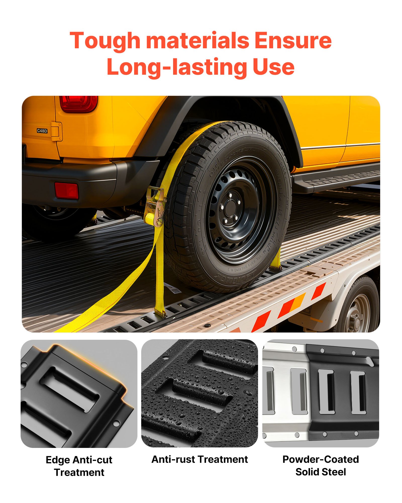 VEVOR E-Track bevestigingsrails, 4-pack, 2,3 m. E-Track rails bevestigen lading en zware lasten tot 909 kg, aanhangwagenbevestigingssysteem voor garages, bestelwagens, motorbevestigingsrails, ATV-bevestigingen