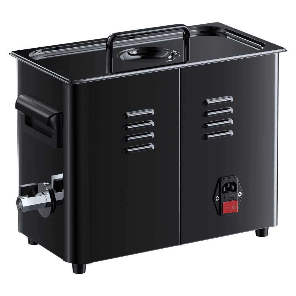 VEVOR ultrasone reiniger, professioneel ultrasoon reinigingsapparaat met draaiknopbediening, 6 liter inhoud, reinigingsapparaat met mandje en reinigingsbal, ultrasone reiniger voor horloges, scheermesjes, sieraden en munten.