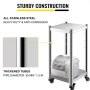 VEVOR Rice Warmer Stand, 14" x 14" Restaurant Equipment Stand, All Stainless Steel Sushi Warmer Stand, Two Lower Shelves, Commercial Kitchen Equipment Stand, Rice Warmer