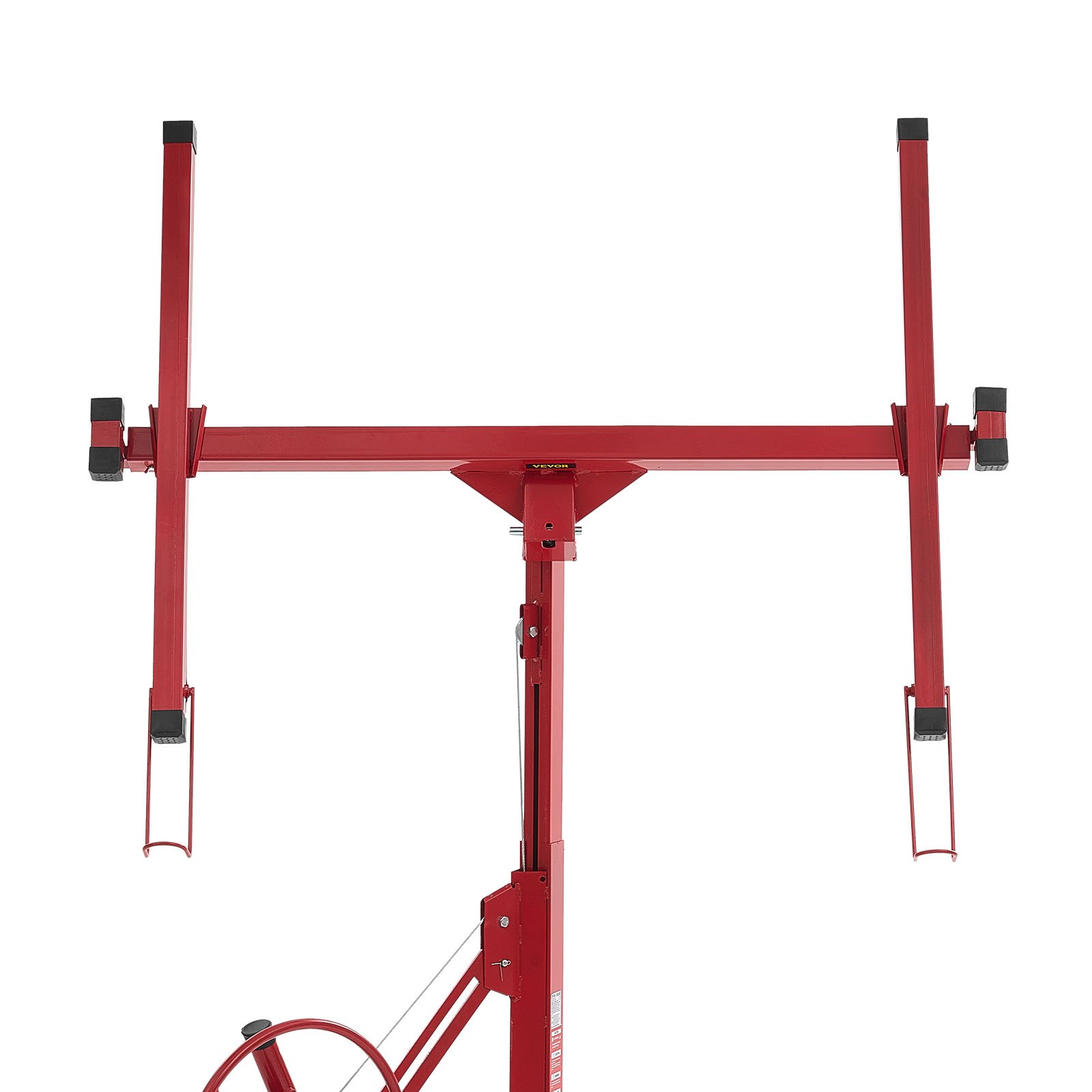 VEVOR paneelheffer tot max. 68 kg, hoogte 3353 mm, gipsplaatheffer met verstelbare telescopische arm, gipsplaatheffer, paneelheffer, hijsapparatuur, gereedschap, voor plafond- en wandmontage (rood)