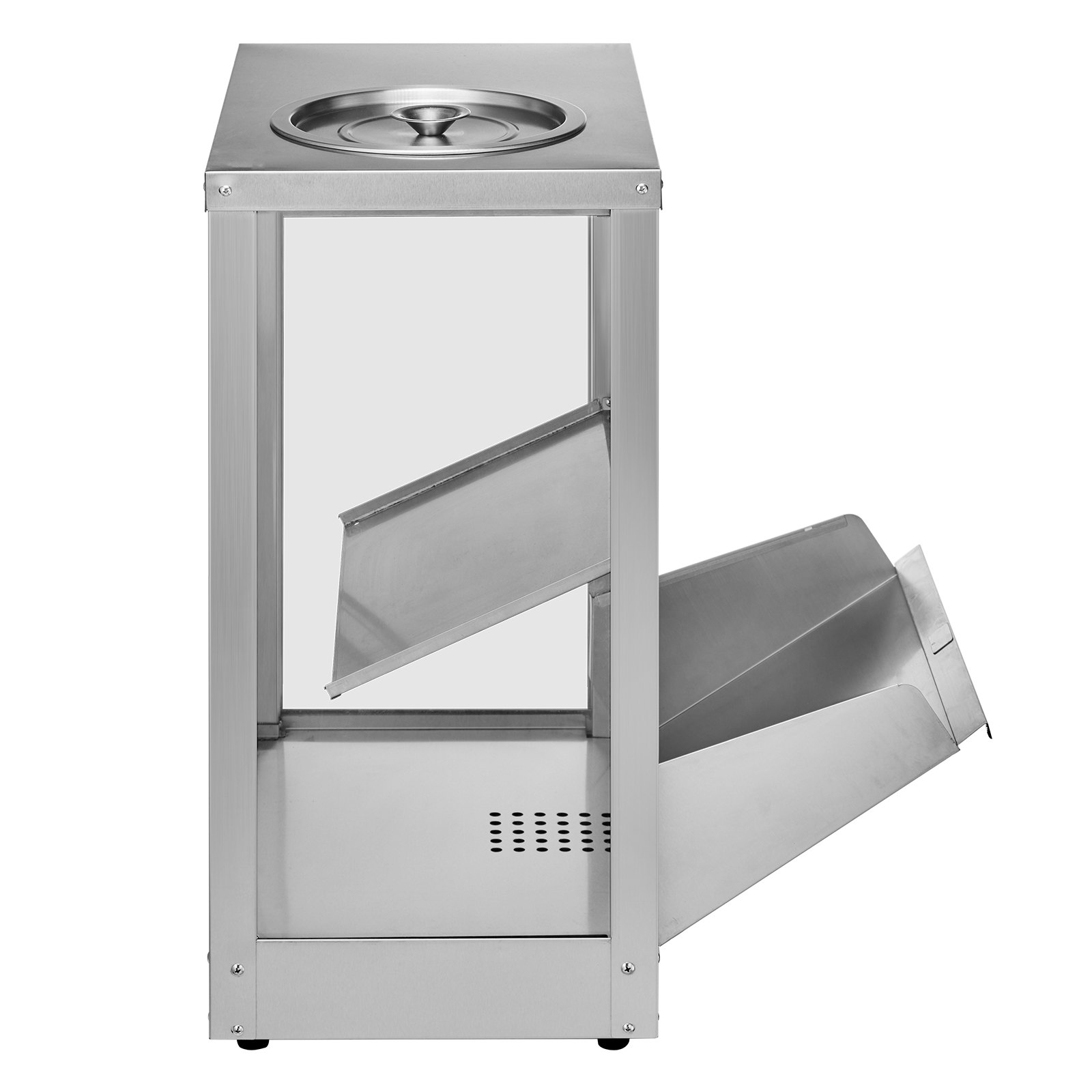 VEVOR Commerciële Nacho Chip Warmer, 80L Chip Warmer Machine met Verwarmingsbasis en Verwarmingslampje, Nacho Machine met Baffle Board, Roestvrij Staal, voor Nacho Chips, Popcorn, Chips, Pinda's