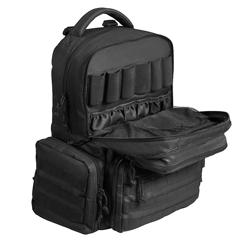 VEVOR Tactical Range Backpack for 6 Pistols Gun Backpack Black