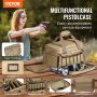 VEVOR Range Bag for 4 Pistols, Tactical Gun Range Bag with 3 Detachable Baffles & 6 Magazines, Firearm Shooting Handgun Bag for Outdoor Hunting Shooting Pistol Bag with Single Shoulder Strip, Brown